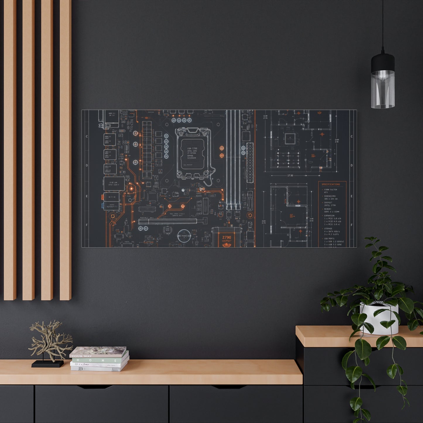 Custom Printed Circuit Board Matte Canvas Wall Art – 60 Sizes, Vertical, Horizontal & Square