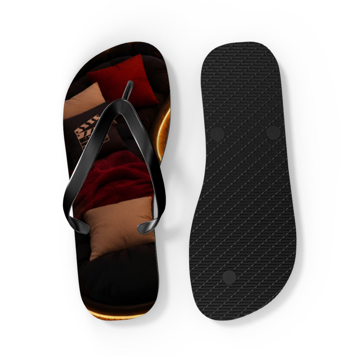Custom Printed Gothic Black and Red Flip Flops - Mayon Finds