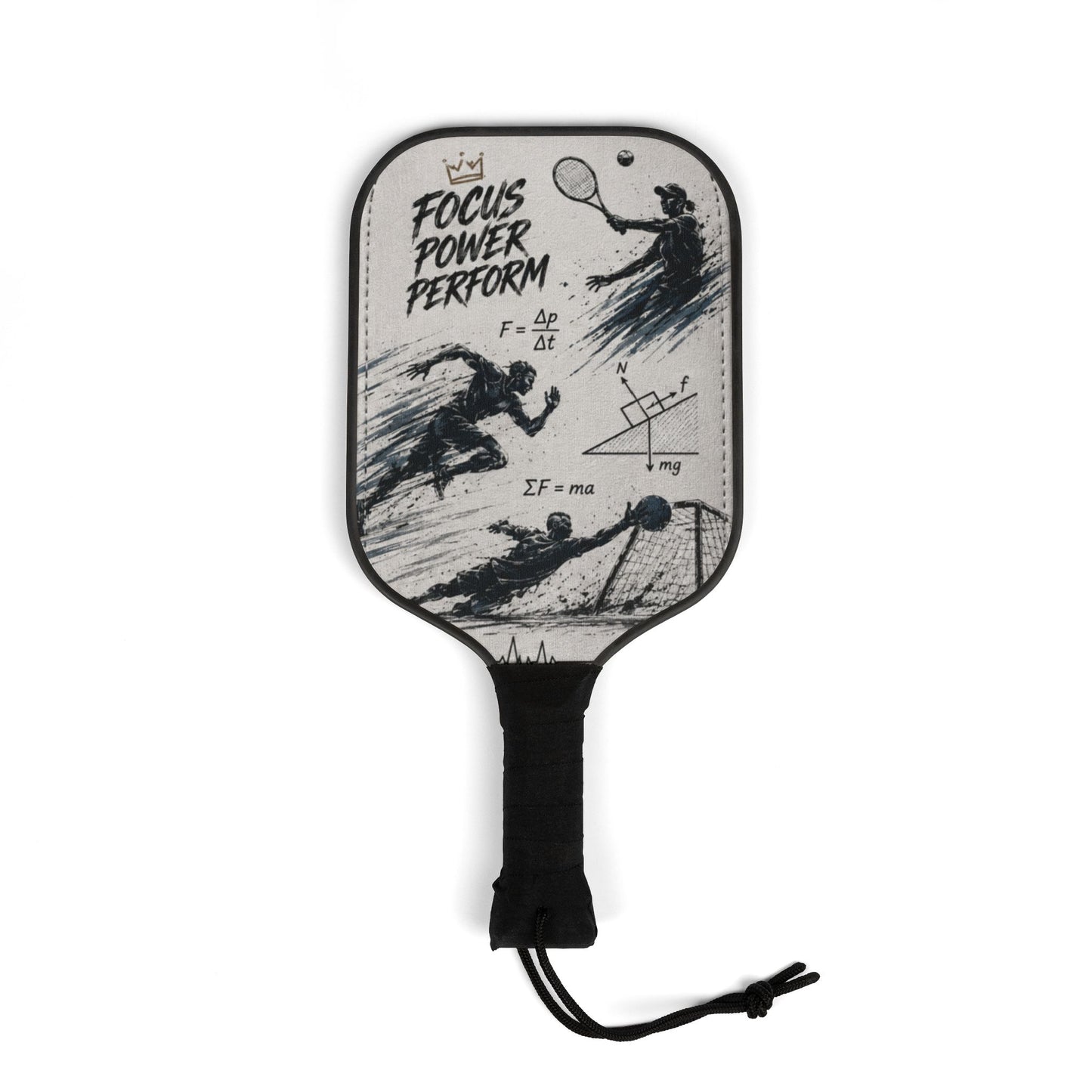 Custom Printed Pickleball Paddles Set – 'Focus Power Perform' Graphic Paddle & 2 Practice Balls