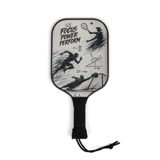 Custom Printed Pickleball Paddles Set – 'Focus Power Perform' Graphic Paddle & 2 Practice Balls
