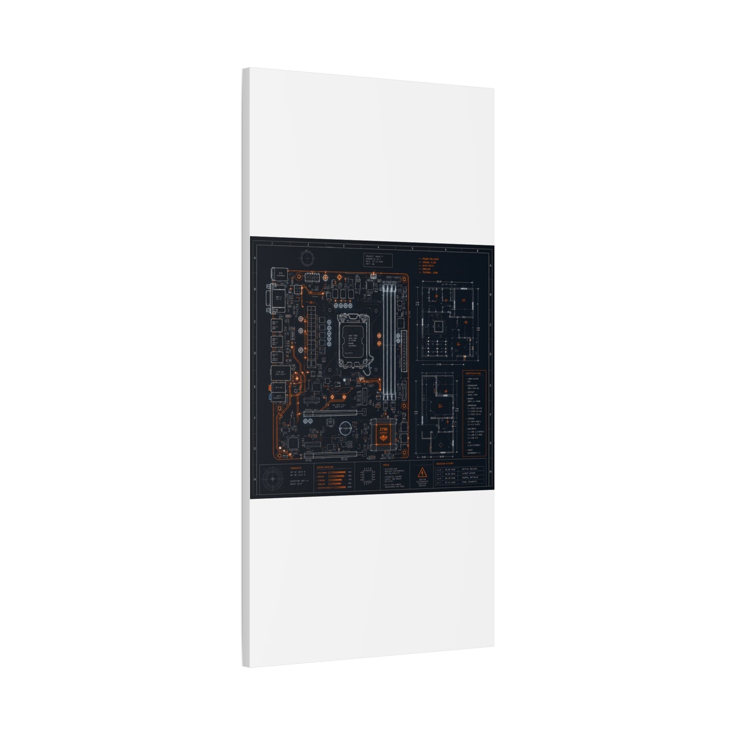 Custom Printed Circuit Board Matte Canvas Wall Art – 60 Sizes, Vertical, Horizontal & Square