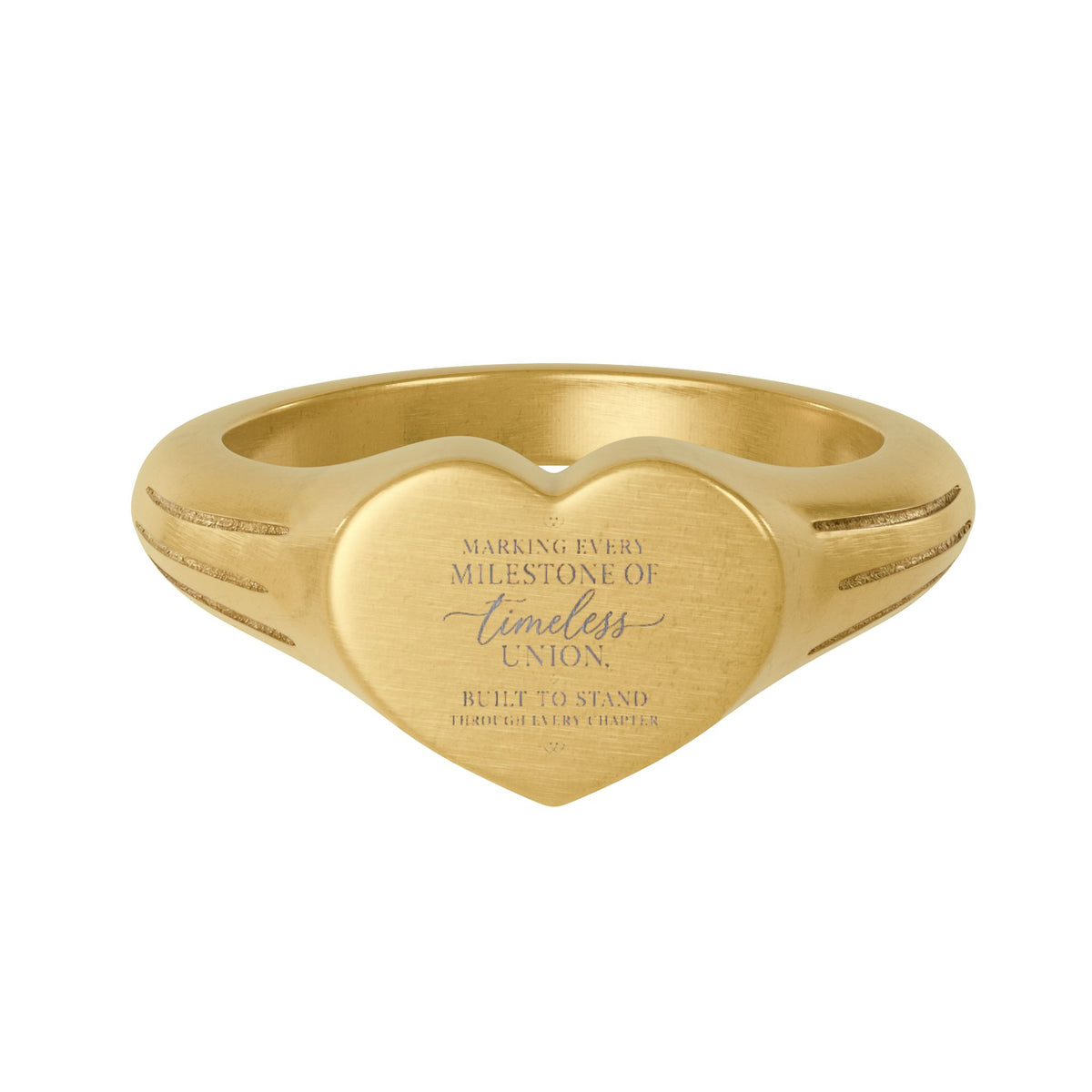 Custom Engraved Heart Signet Ring for Gold-Tone Gift for Couples - Mayon Finds