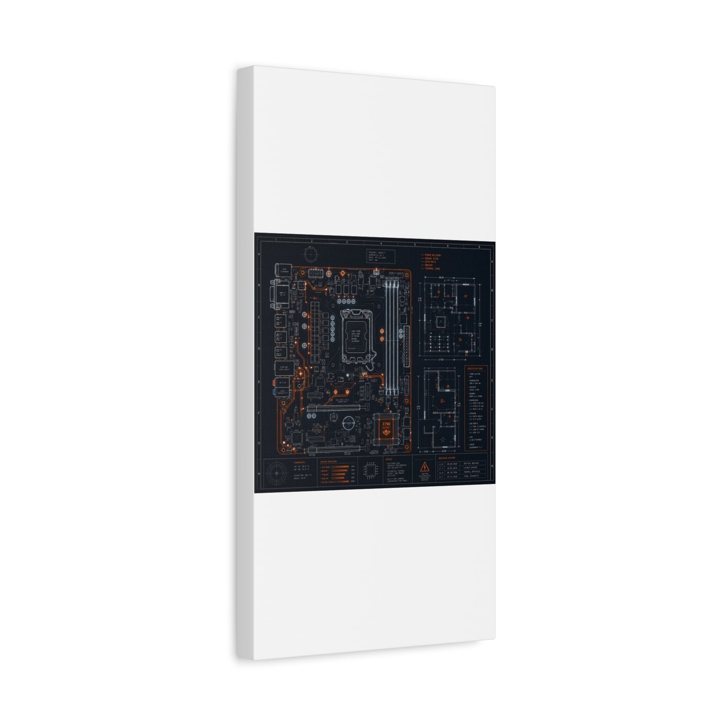 Custom Printed Circuit Board Matte Canvas Wall Art – 60 Sizes, Vertical, Horizontal & Square