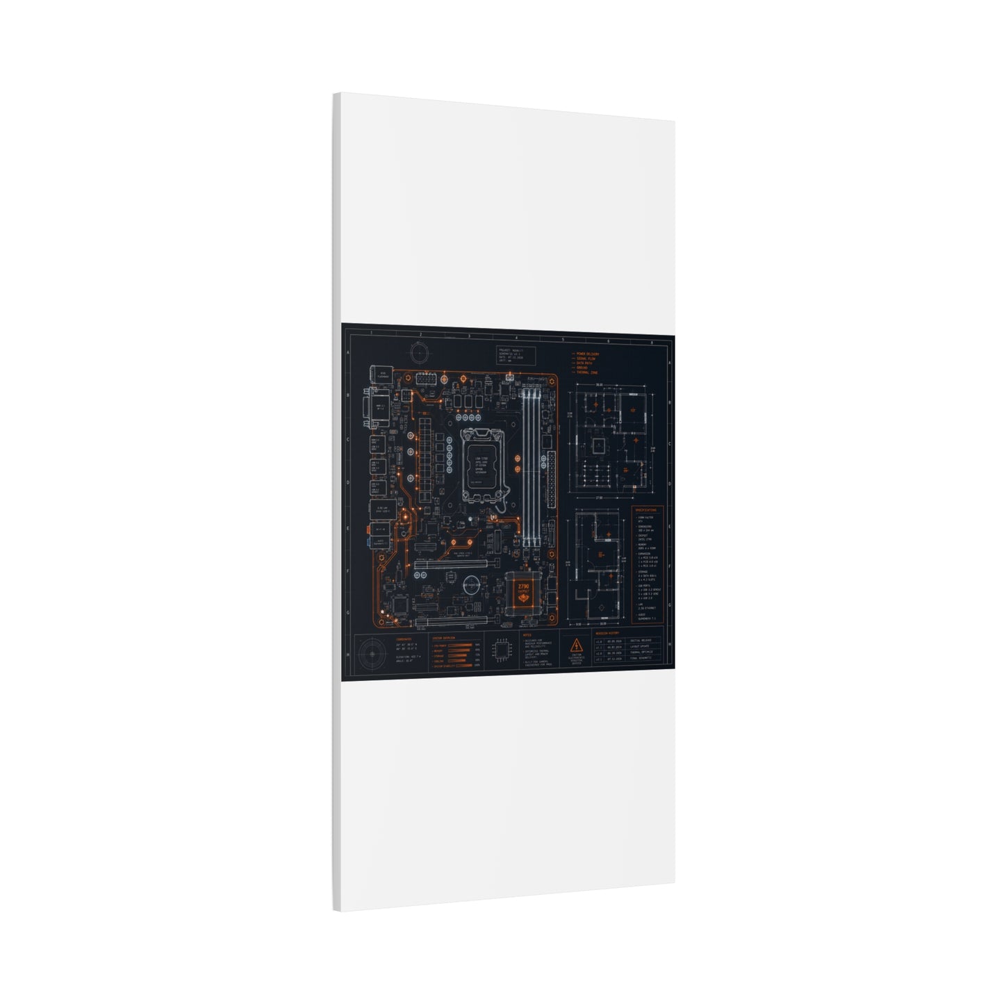 Custom Printed Circuit Board Matte Canvas Wall Art – 60 Sizes, Vertical, Horizontal & Square
