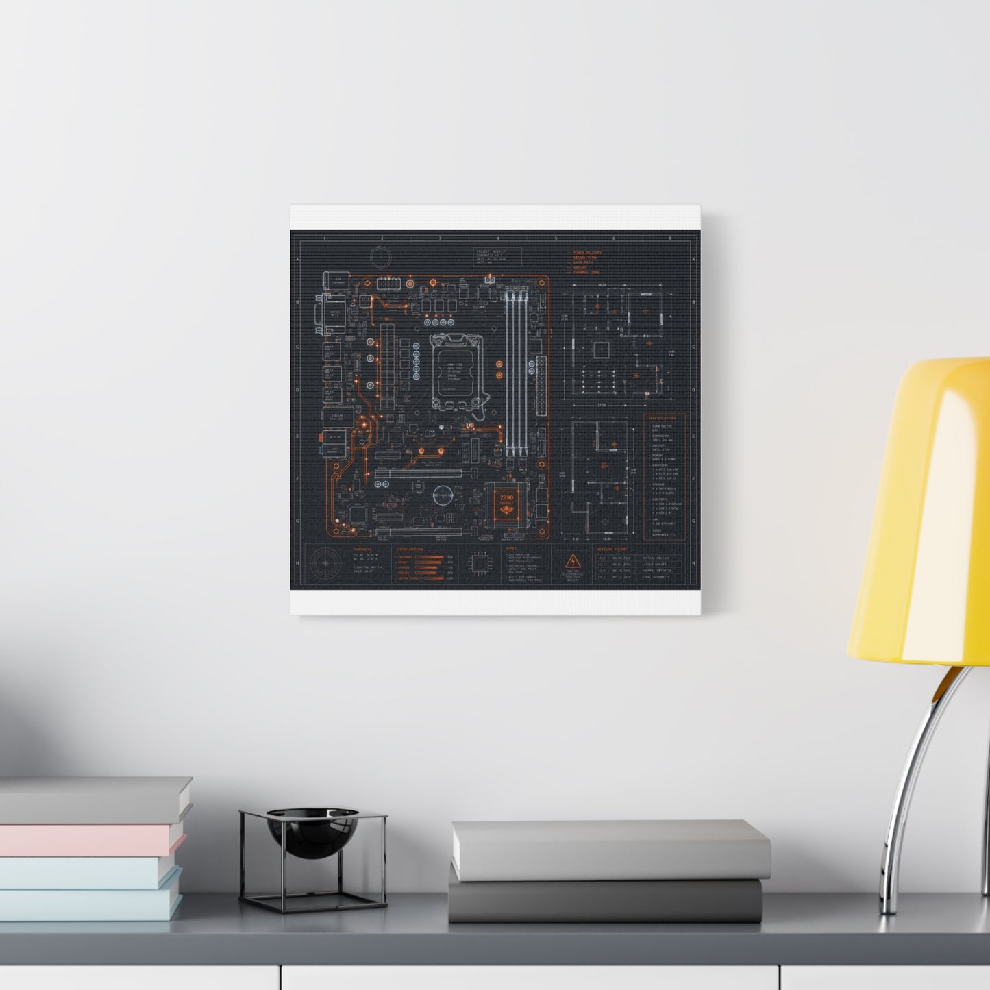 Custom Printed Circuit Board Matte Canvas Wall Art – 60 Sizes, Vertical, Horizontal & Square