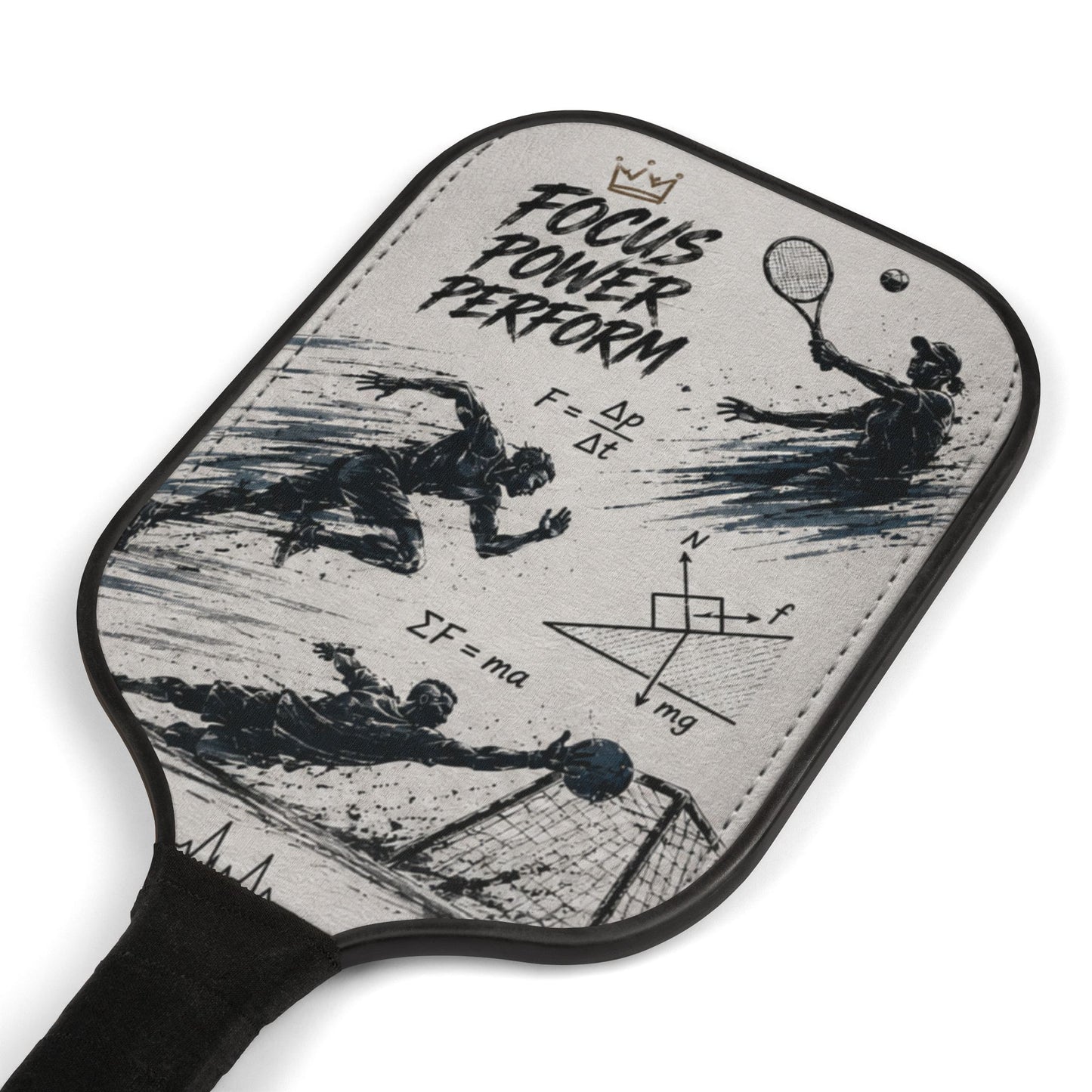 Custom Printed Pickleball Paddles Set – 'Focus Power Perform' Graphic Paddle & 2 Practice Balls