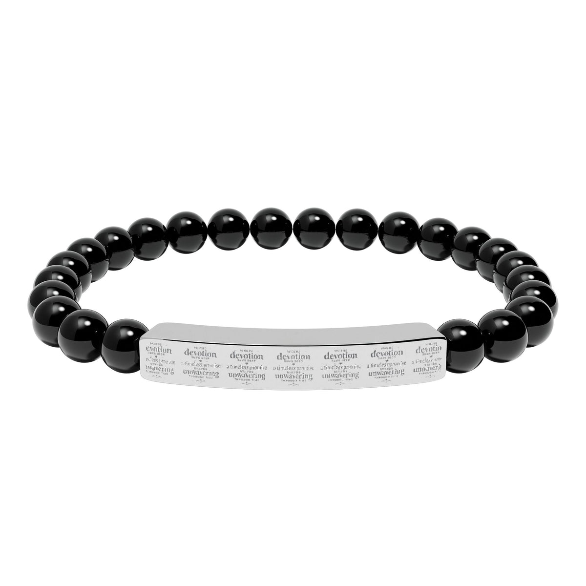 Custom Engraved Natural Stone Engraved Bar Bracelet - Mayon Finds
