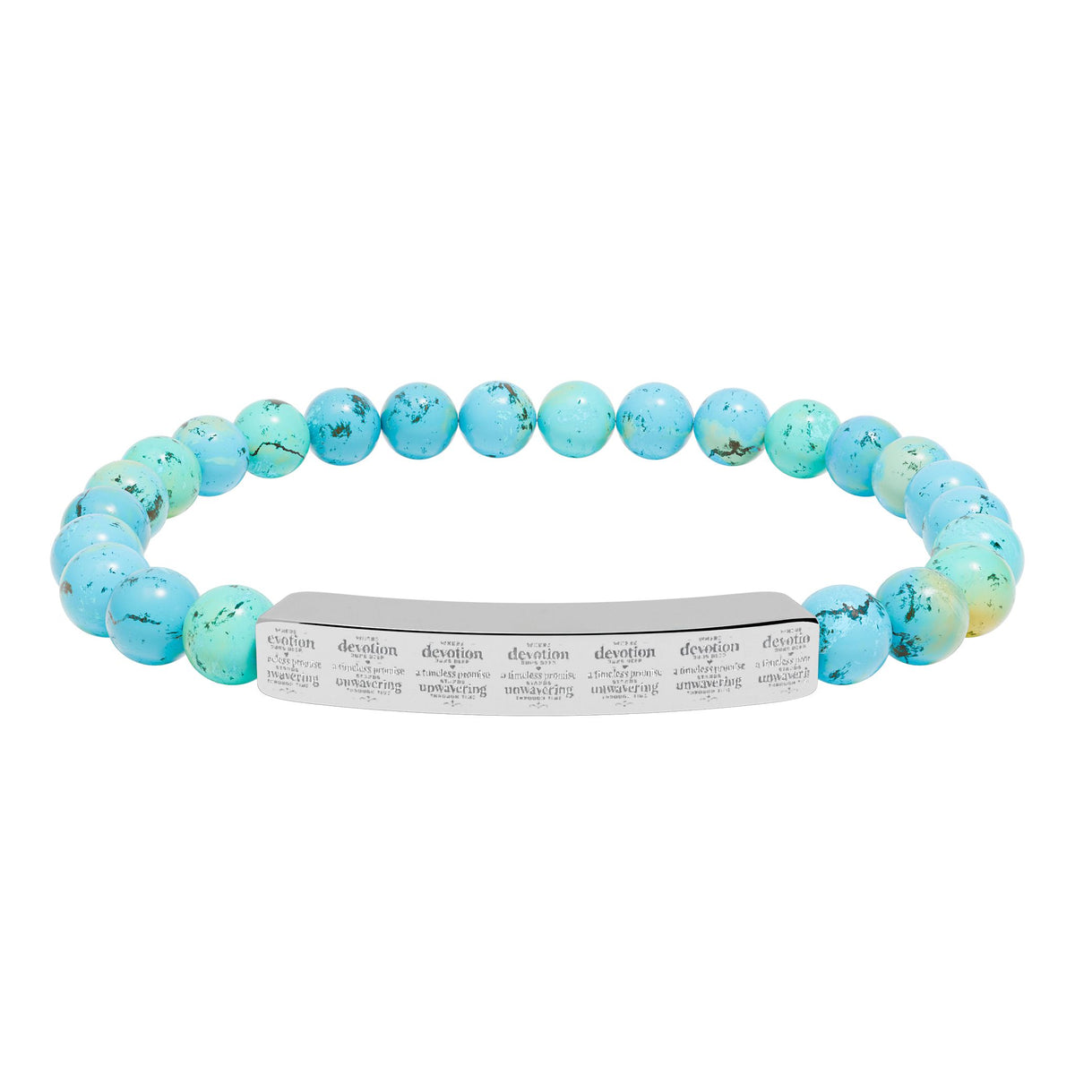 Custom Engraved Natural Stone Engraved Bar Bracelet - Mayon Finds