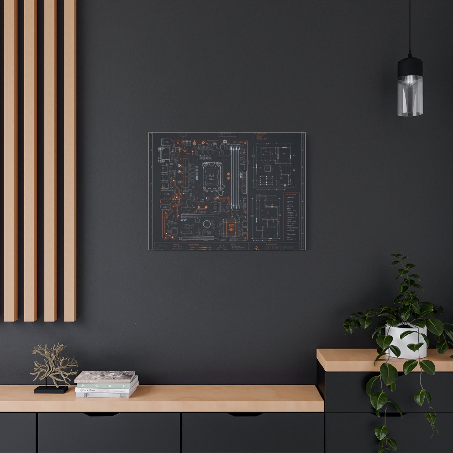 Custom Printed Circuit Board Matte Canvas Wall Art – 60 Sizes, Vertical, Horizontal & Square