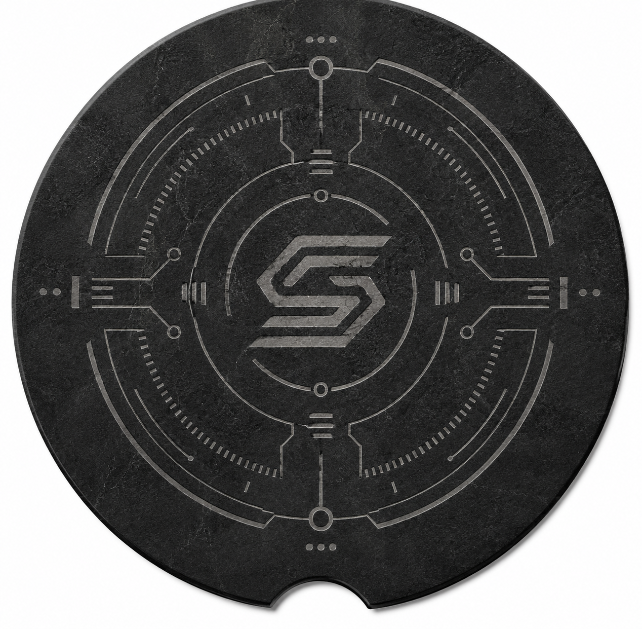 Custom Printed Soapstone Car Coaster – Tech Emblem, Sets of 1, 2 or 4