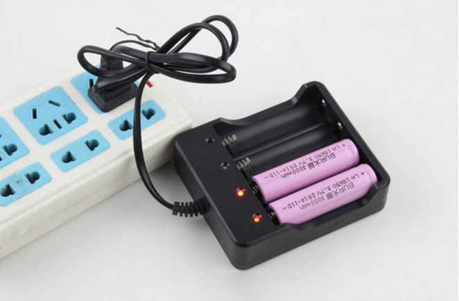 Black Four-Slot 18650 Lithium-Ion Battery Charger - Mayon Finds